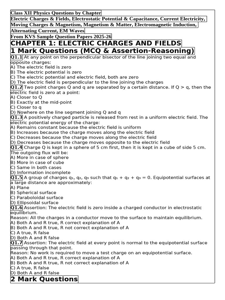 Physics Practice Part 1 | PDF | Capacitance | Capacitor