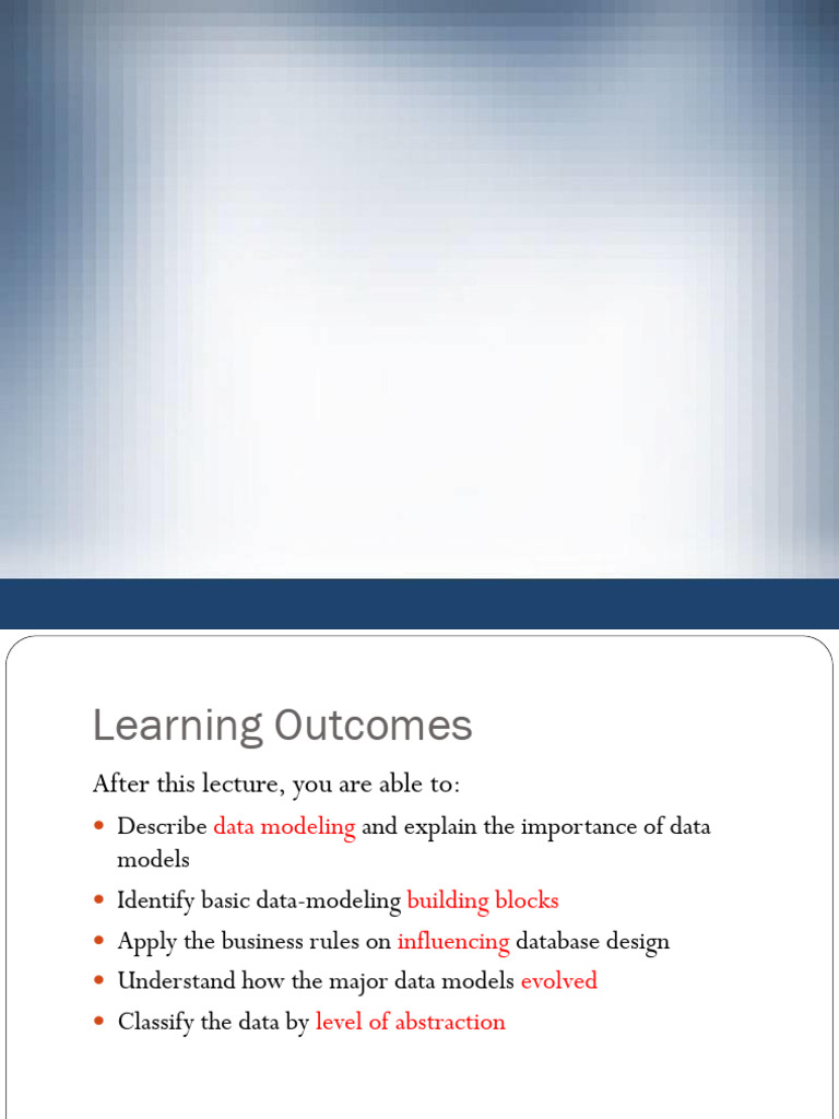 Lecture 2 - Data Models - Ch02 | PDF | Conceptual Model | Databases