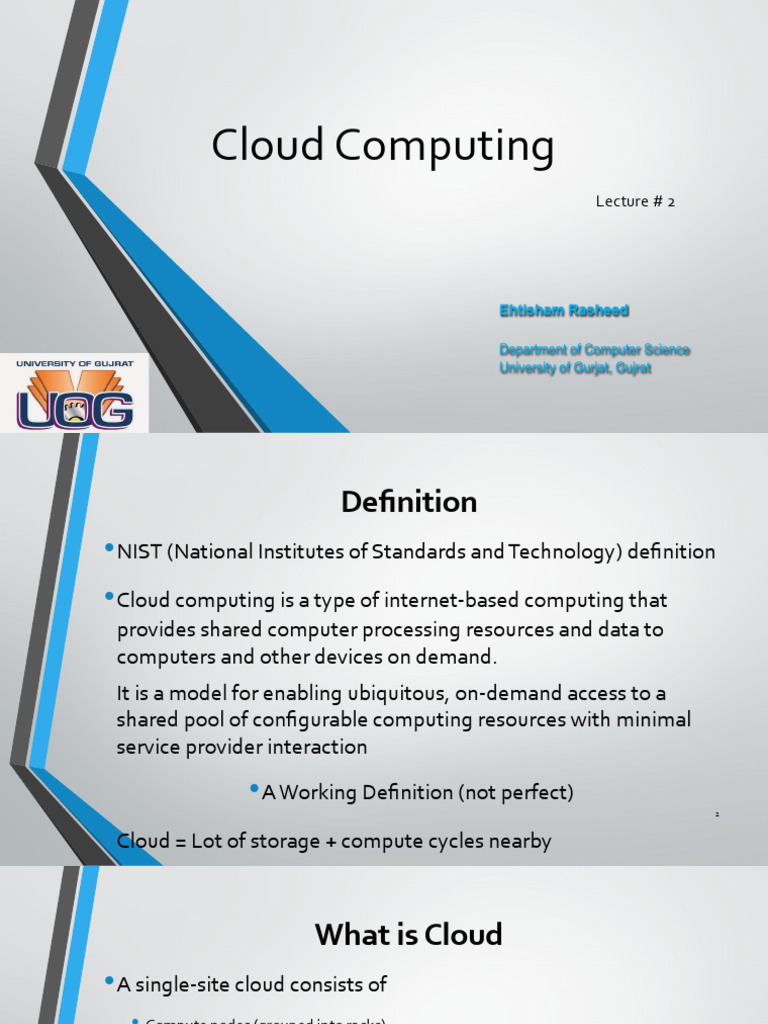 Lecture 2 (CC) - Introduction | PDF | Cloud Computing | Scalability
