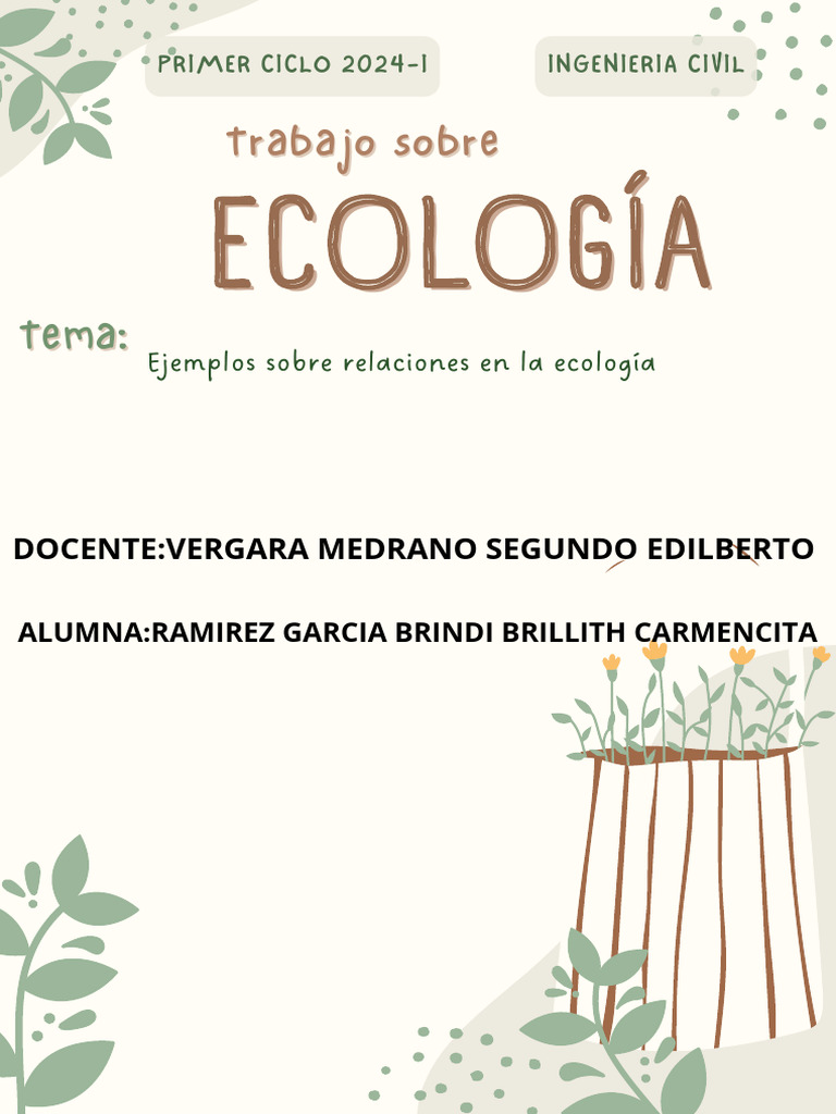 Trabajo de Ecologia-brindi Ramirez Garcia | PDF | Entorno natural ...