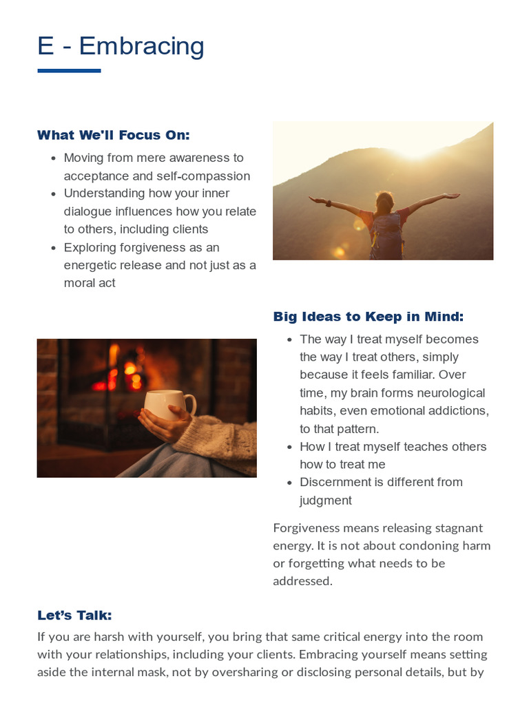 E - Embracing | PDF | Self Awareness | Forgiveness