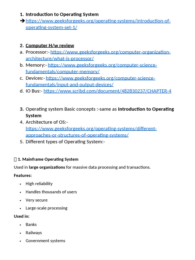 unit-1 | PDF | Operating System | Central Processing Unit