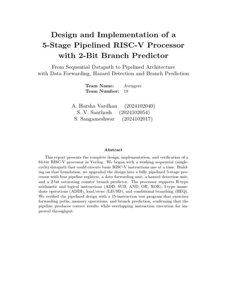 IPA Pipeline Project | PDF | Central Processing Unit | Digital Electronics