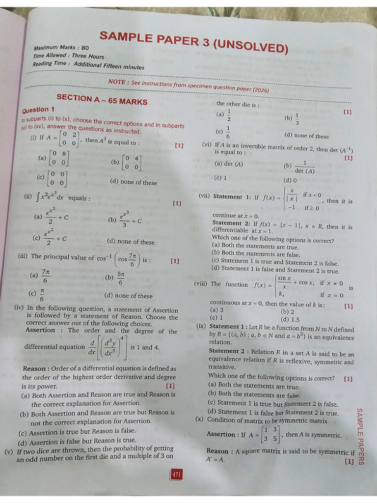Sample Paper 3 | PDF