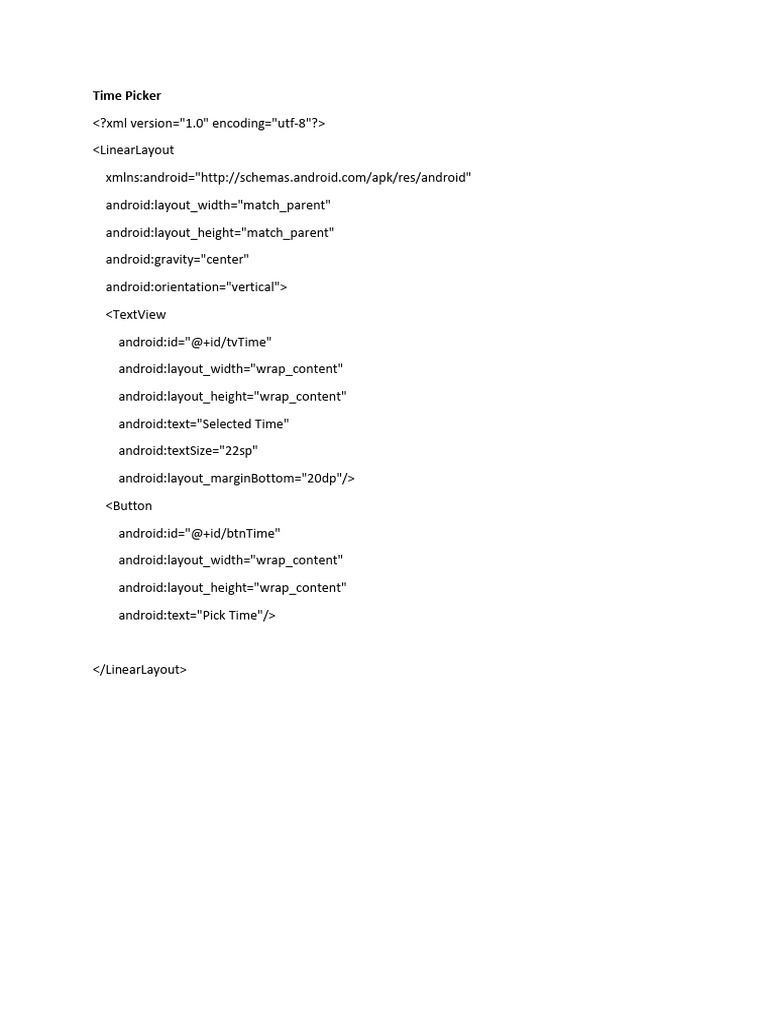 Time Picker | PDF