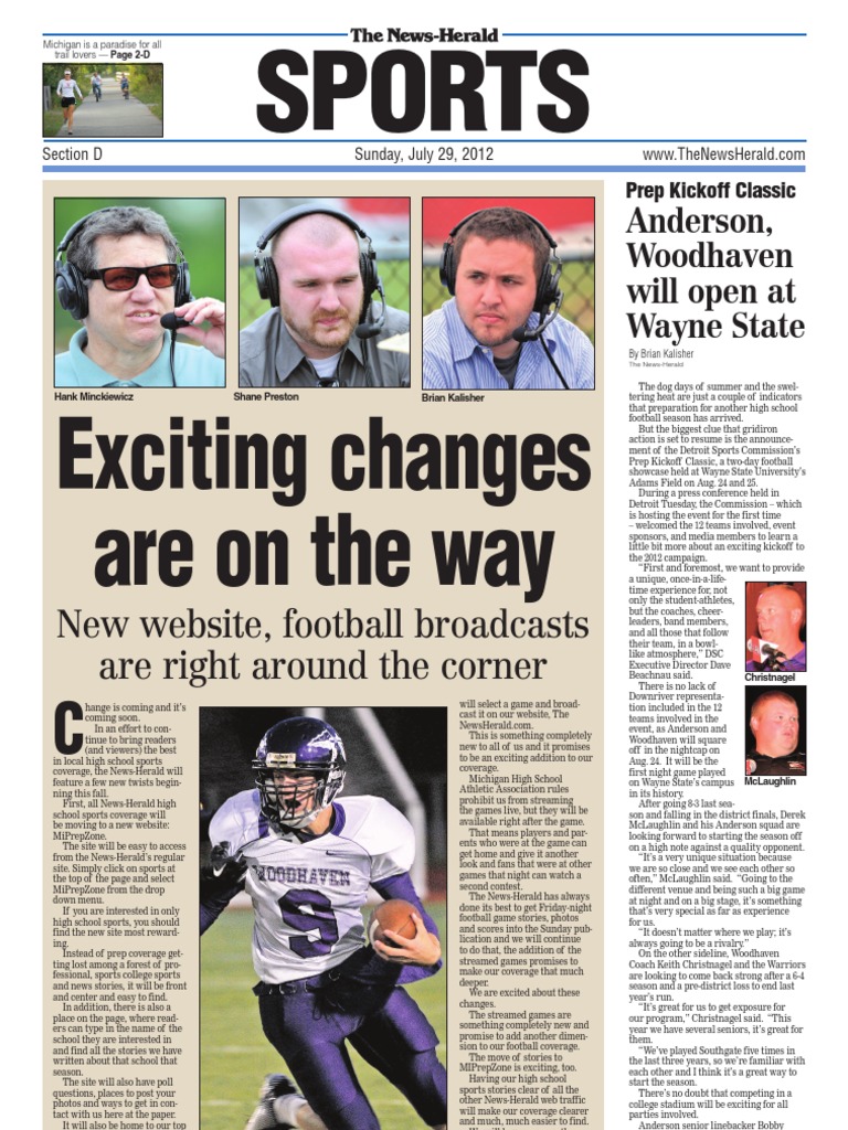 NewsHerald Sports Front Page July 29 PDF American Football Ncaa