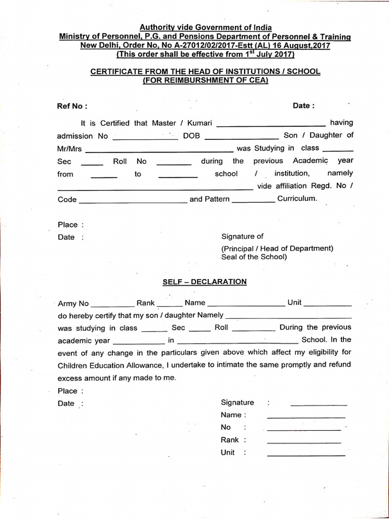 Cea Form | PDF
