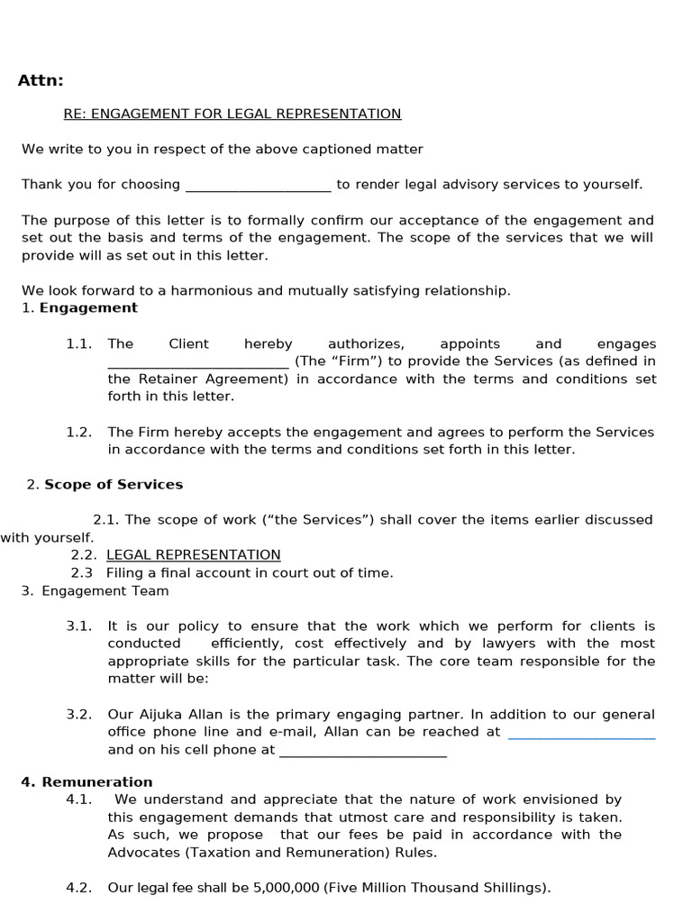 Engagement Letter Copy Copy | PDF | Conflict Of Interest | Government