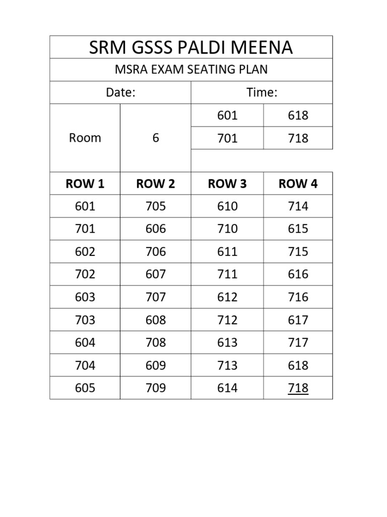 MSRA Seating | PDF