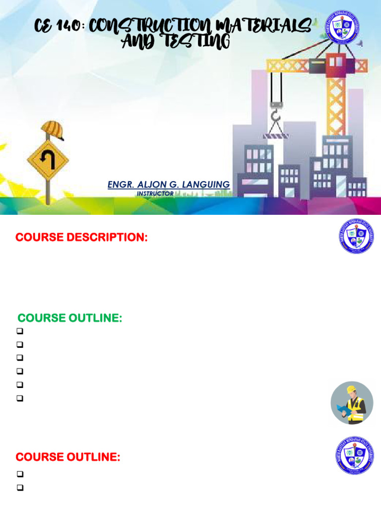 Ce 140 Construction Materials and Testing Introduction | PDF ...