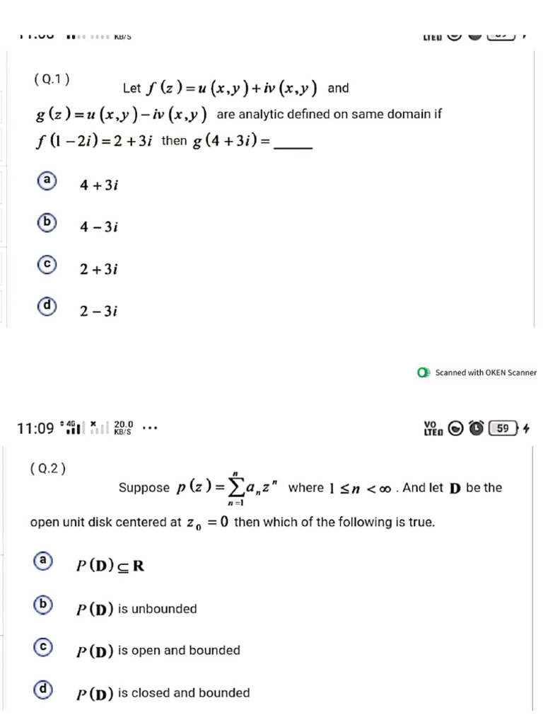 Gate Complex Analysis Questions | PDF