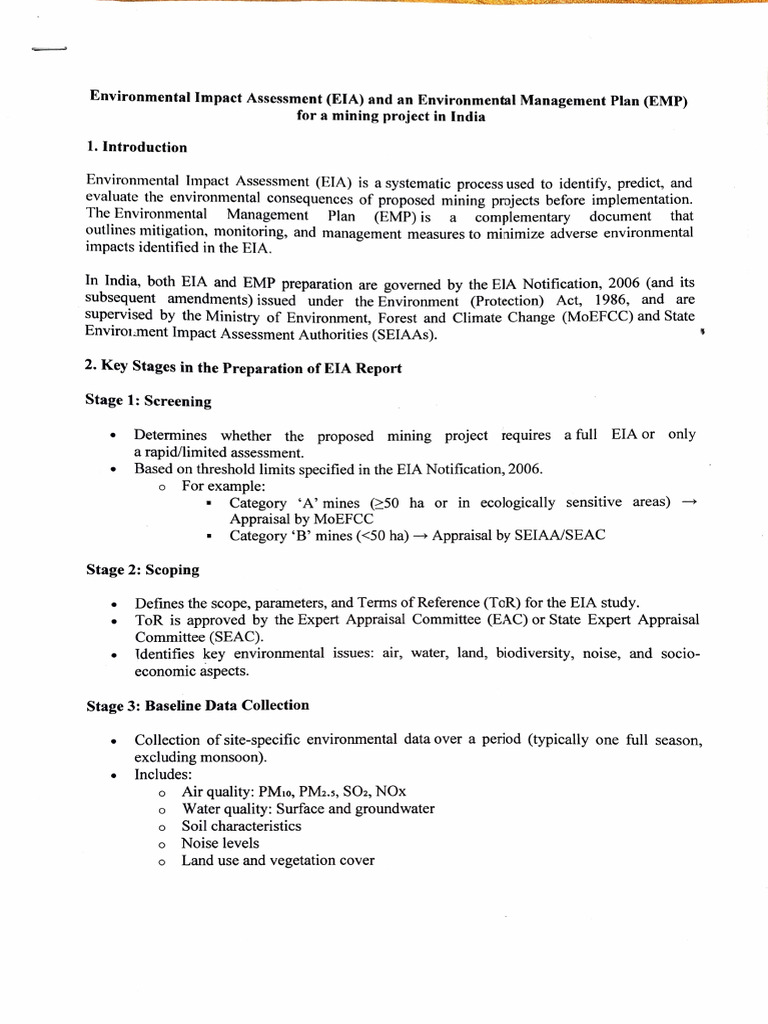 EIA Mine Closure | PDF | Environmental Impact Assessment | Human Impact ...