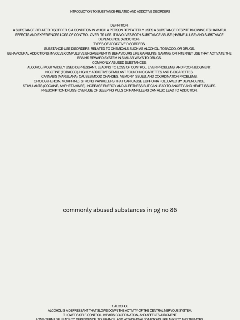 Introduction To Substance Related and Addictive Disorders | PDF ...