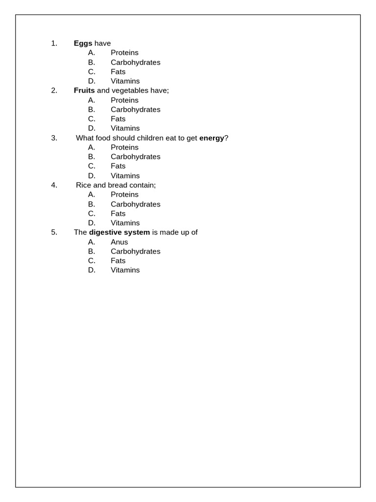 Grade 4 Science Mot March 2025 | PDF | Foods | Digestion
