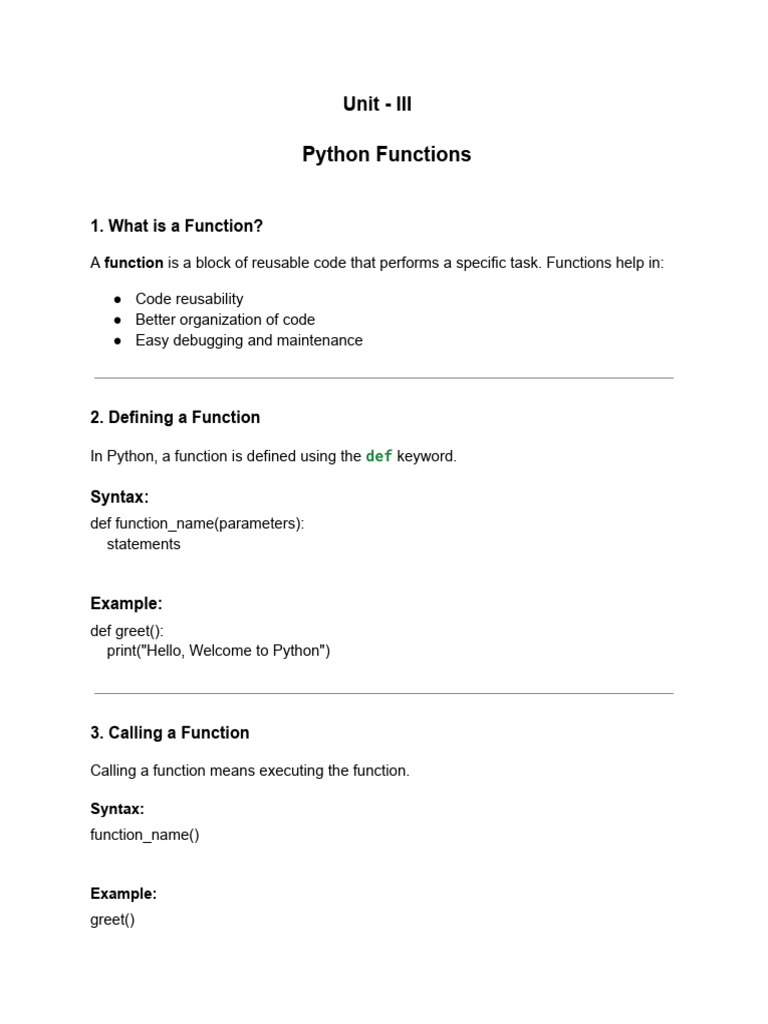 Unit III Notes | PDF | Parameter (Computer Programming) | Anonymous ...