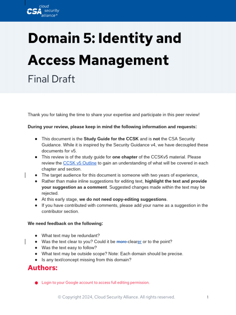 Domain 5 - Identity and Access Management | PDF | Security | Computer ...