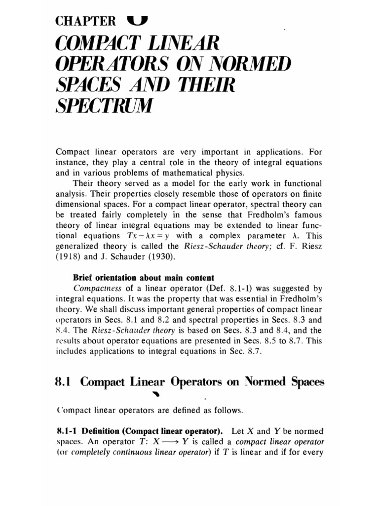 Unit 2.1 - Compact Linear Operetor | PDF