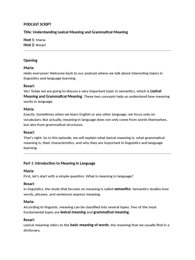Podcast Script | PDF