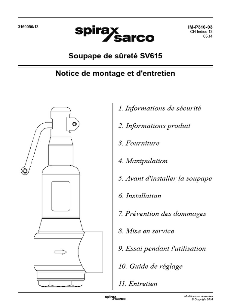 Spirax - Soupape de Sureté | PDF | Tuyau | Décharge (déchet)