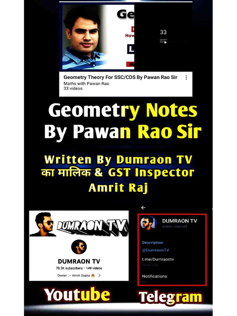 Pdfcoffee.com Geometry Notes by Pawan Rao Sir Written by Amrit Raj PDF ...