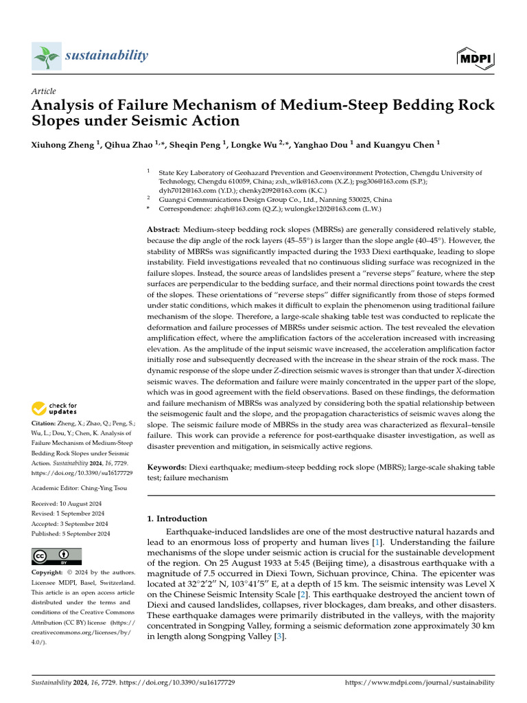 Analysis of Failure Mechanism of Medium-Steep Bedd | PDF | Earthquakes ...