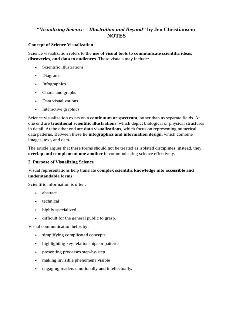 Visualizing Science and Beyond Notes | PDF | Infographics | Science