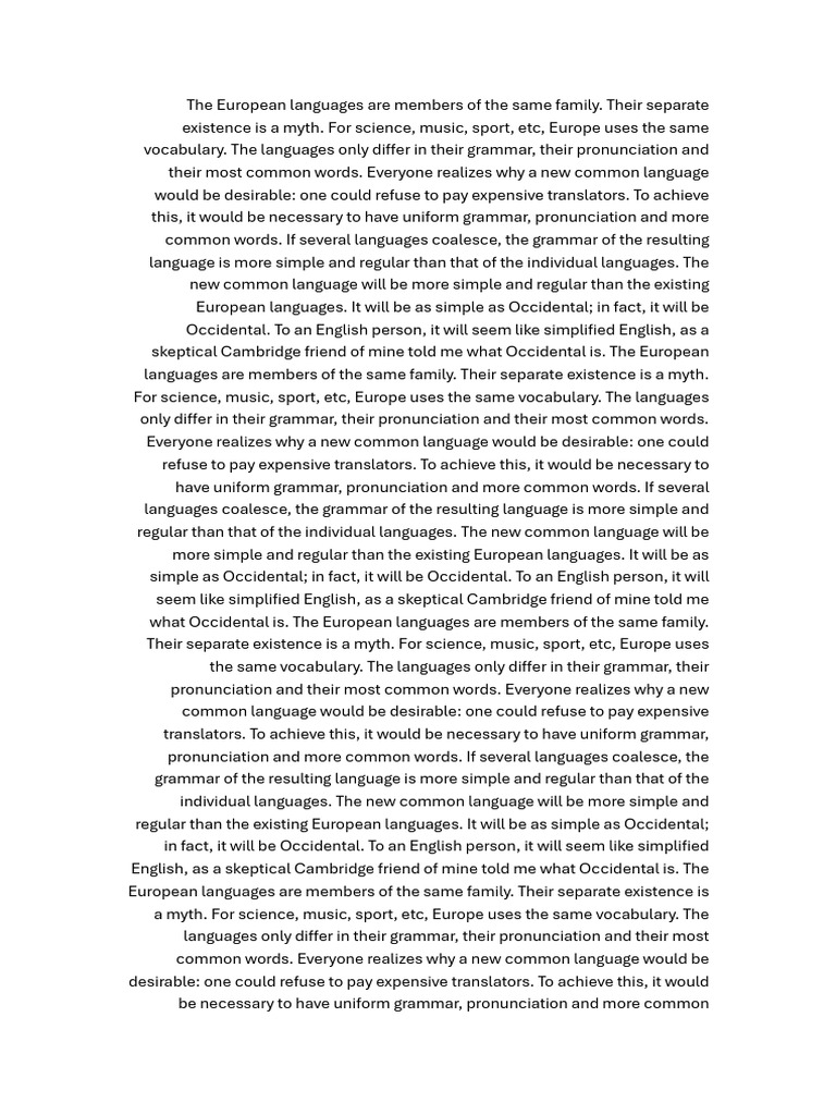 European Languages | PDF | English Language | Translations