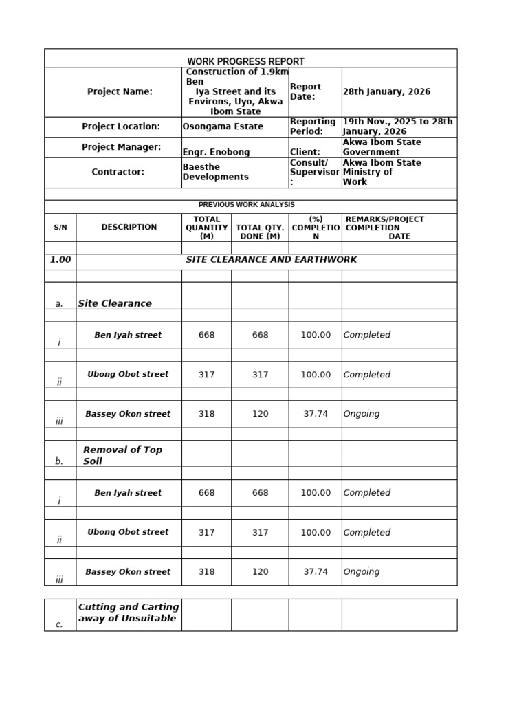 Work Progress Report 2 Edited | PDF | Civil Engineering | Building ...