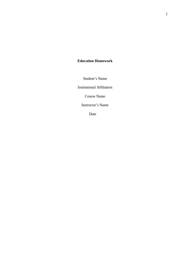 Education Homework | PDF