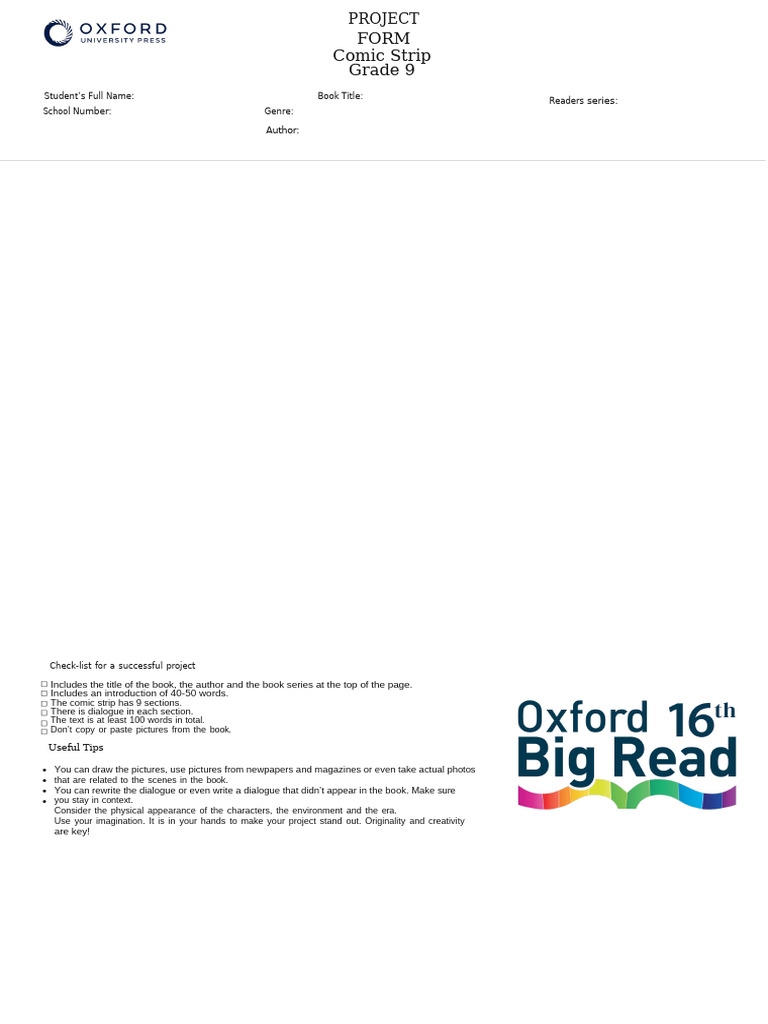 Oxford Book Read Project Form | PDF