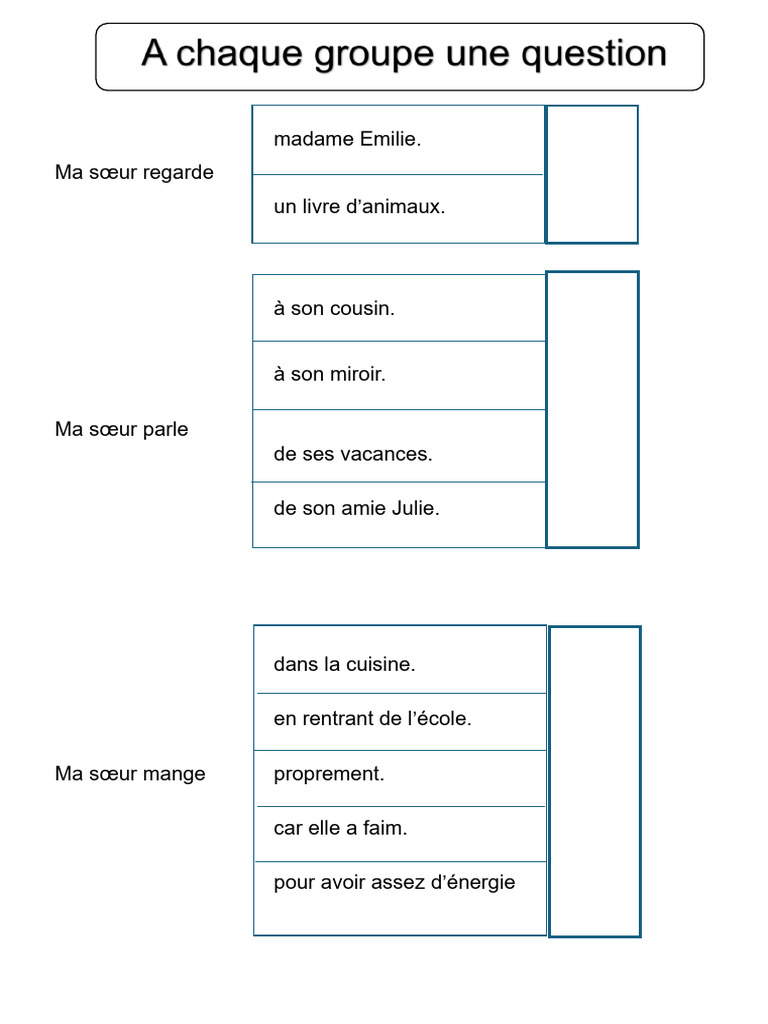 A Chaque Groupe Sa Question | PDF