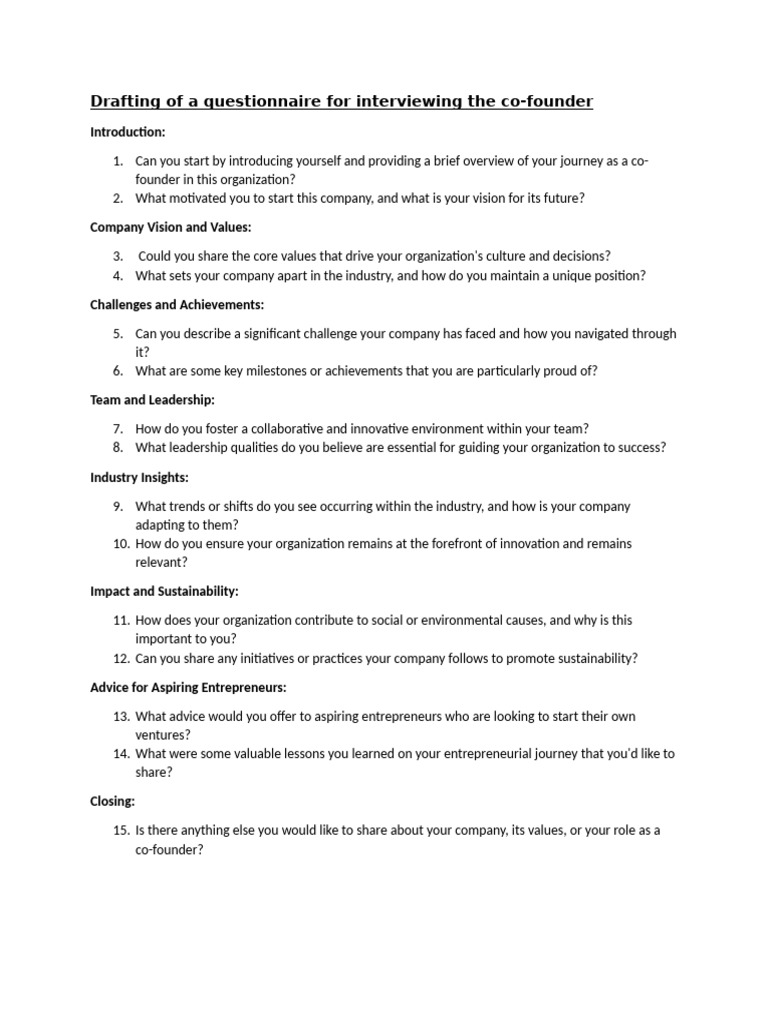 Exercise-1 Drafting of a Questionnaire | PDF