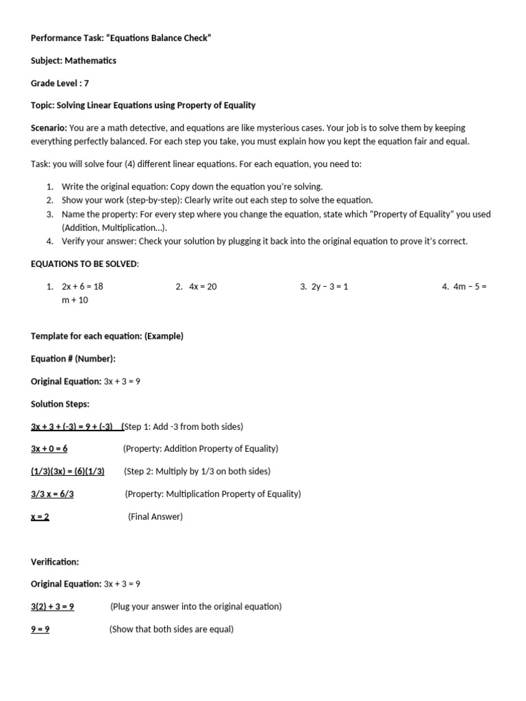 Performance Task Grade 7 | PDF