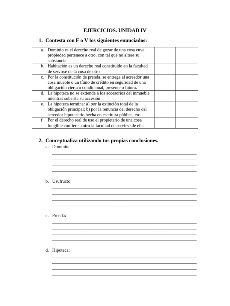 Ejercicios Unidad 4 | PDF