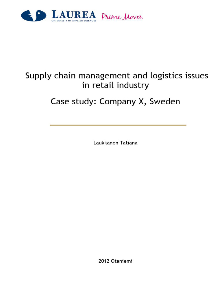 Case Study - Supply Chain | PDF | Supply Chain Management | Warehouse