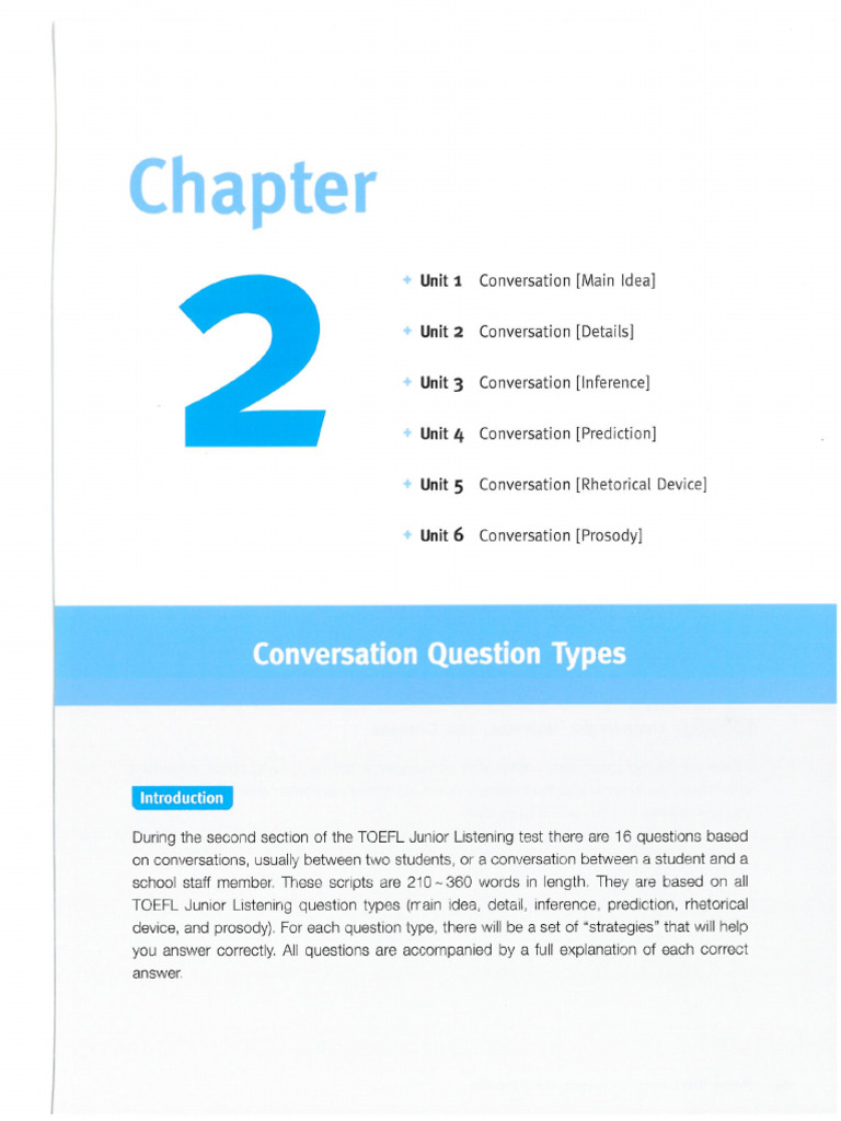 3) TOEFL Jr. Advanced (Listening) Question Types Part 2 | PDF