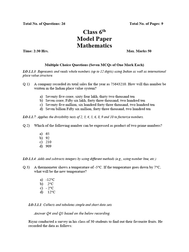 Maths 6 | PDF