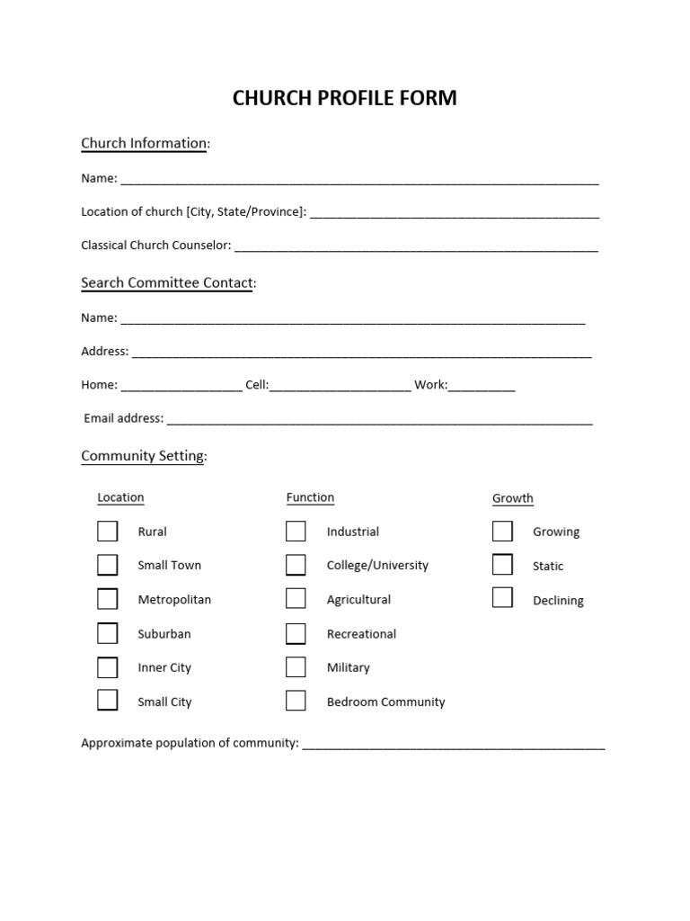Church Profile Form | PDF