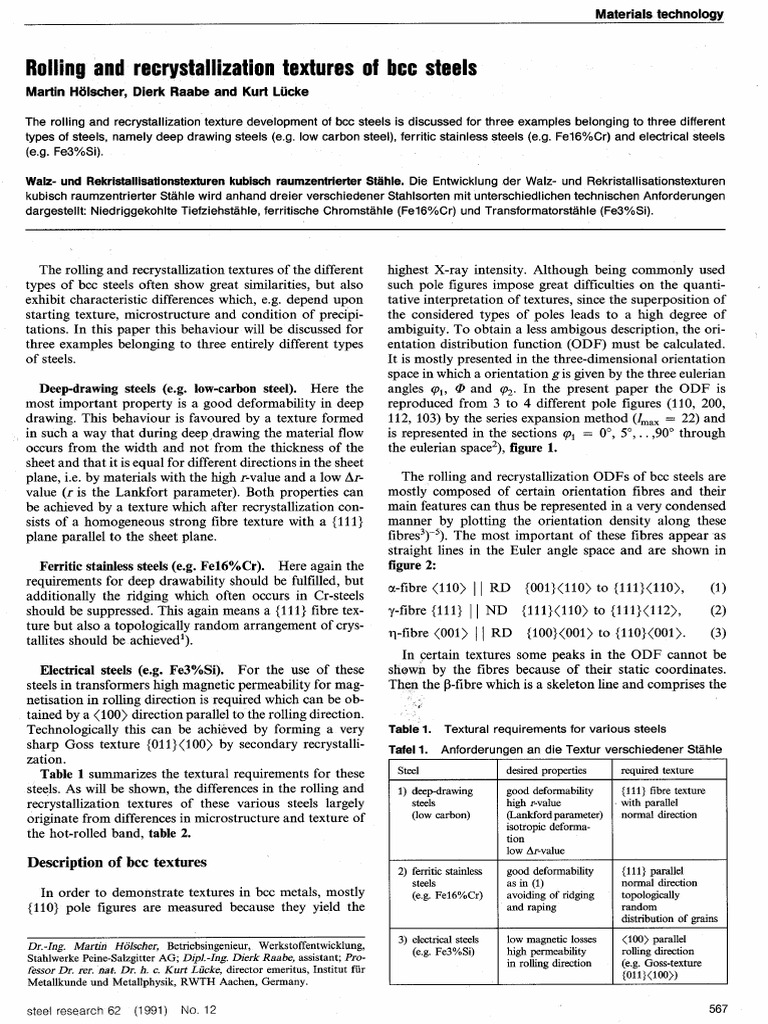 Overview Textures Steels | PDF