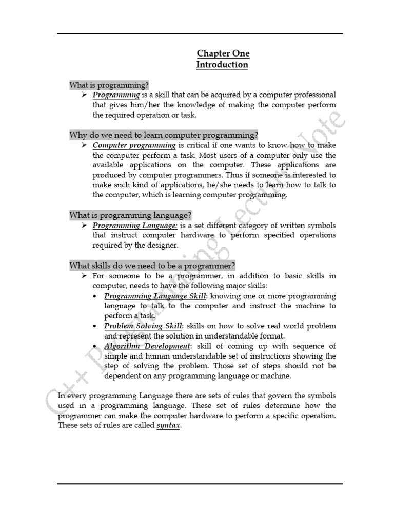 C++ Lecture All in One-1 | PDF | Computer Programming | Integer ...