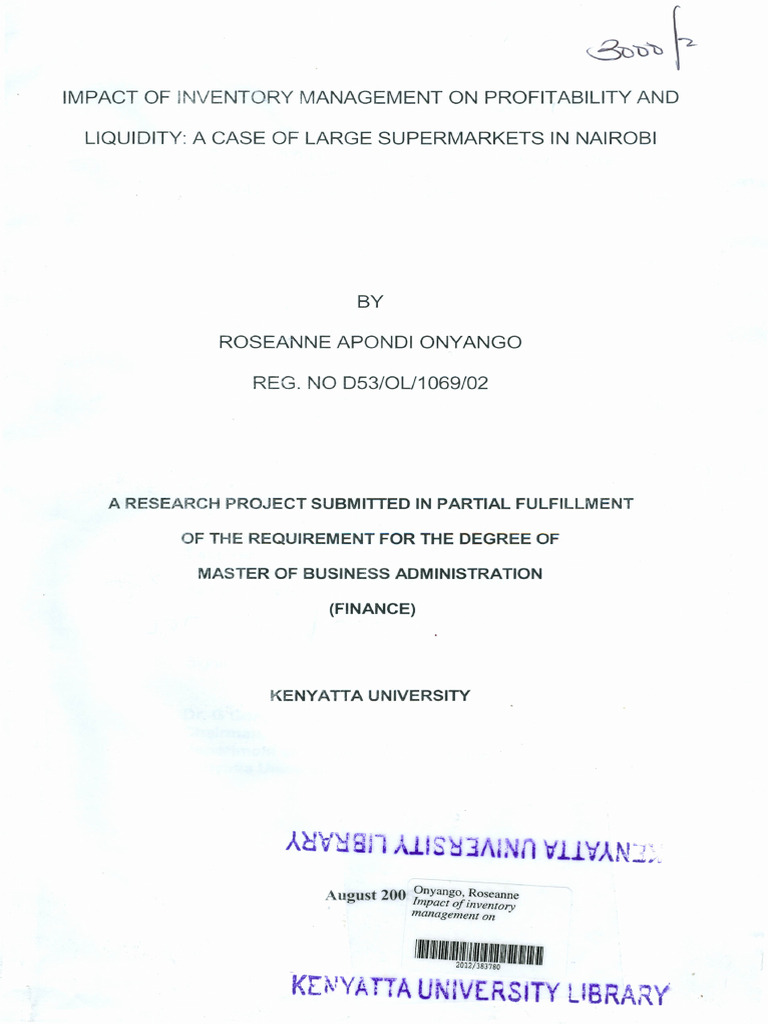 Impact of Inventory Management On Profitability and | PDF