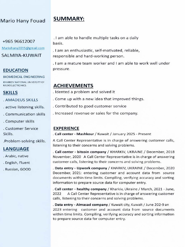 Mario CV New | PDF