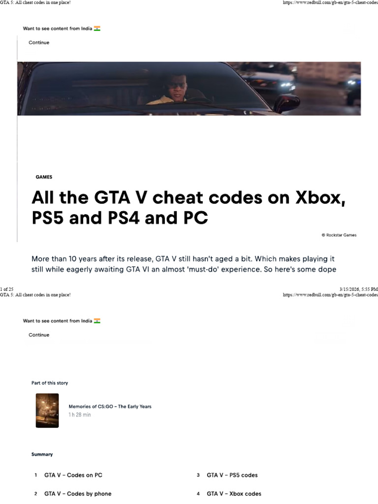 Cheats Codes Xbox, PC, Ps | PDF