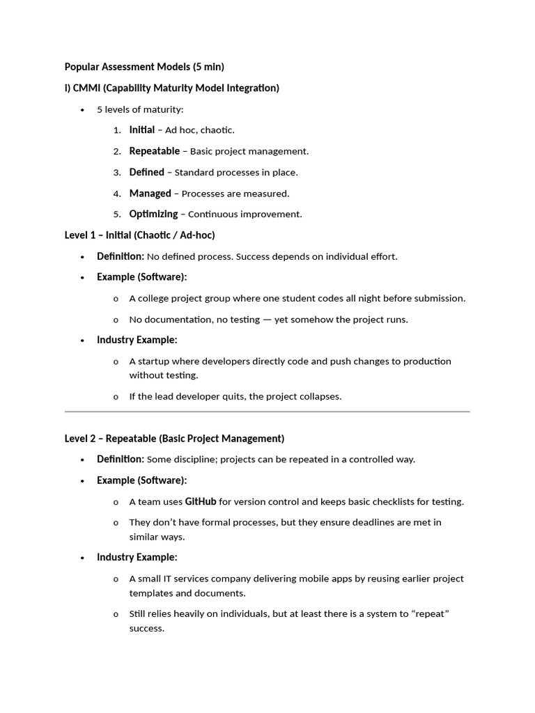 M1Popular Assessment Models | PDF | Computing | Software Engineering