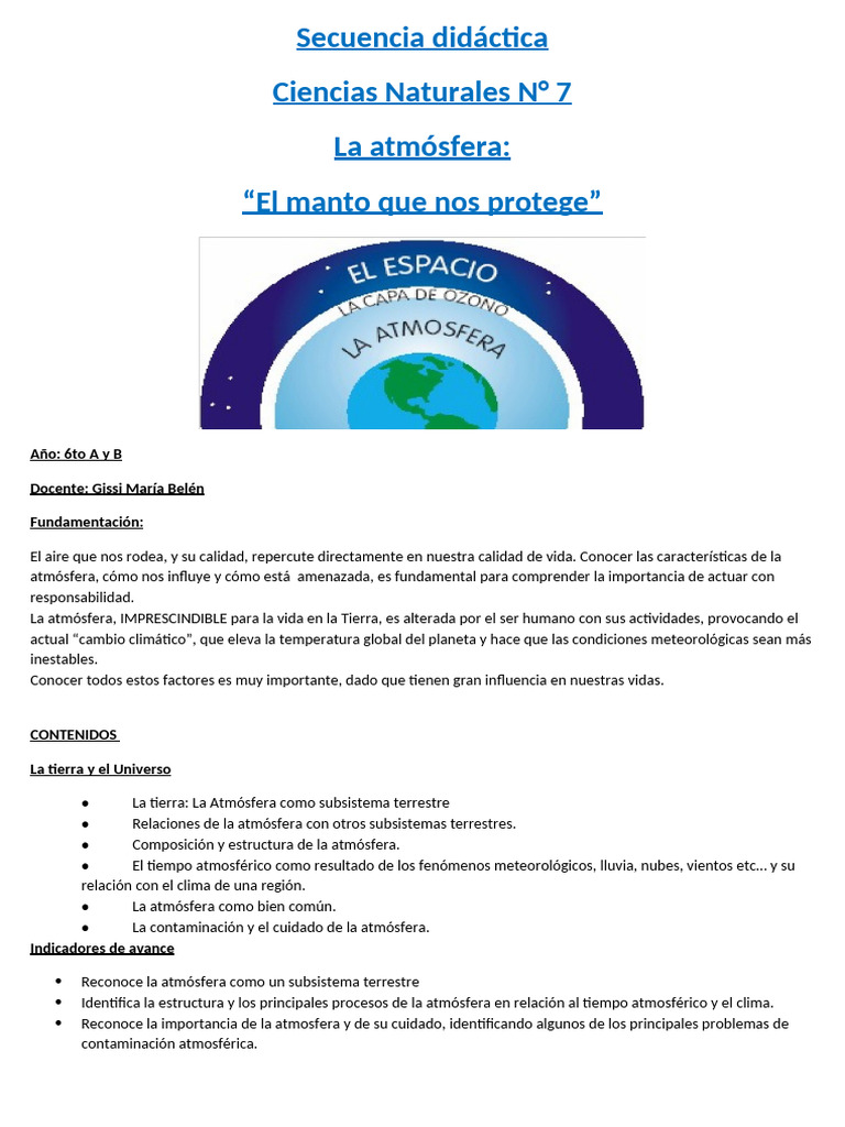UNIDAD 7 El Aire y La Atmosfera - 6TO | PDF | Atmósfera de tierra ...