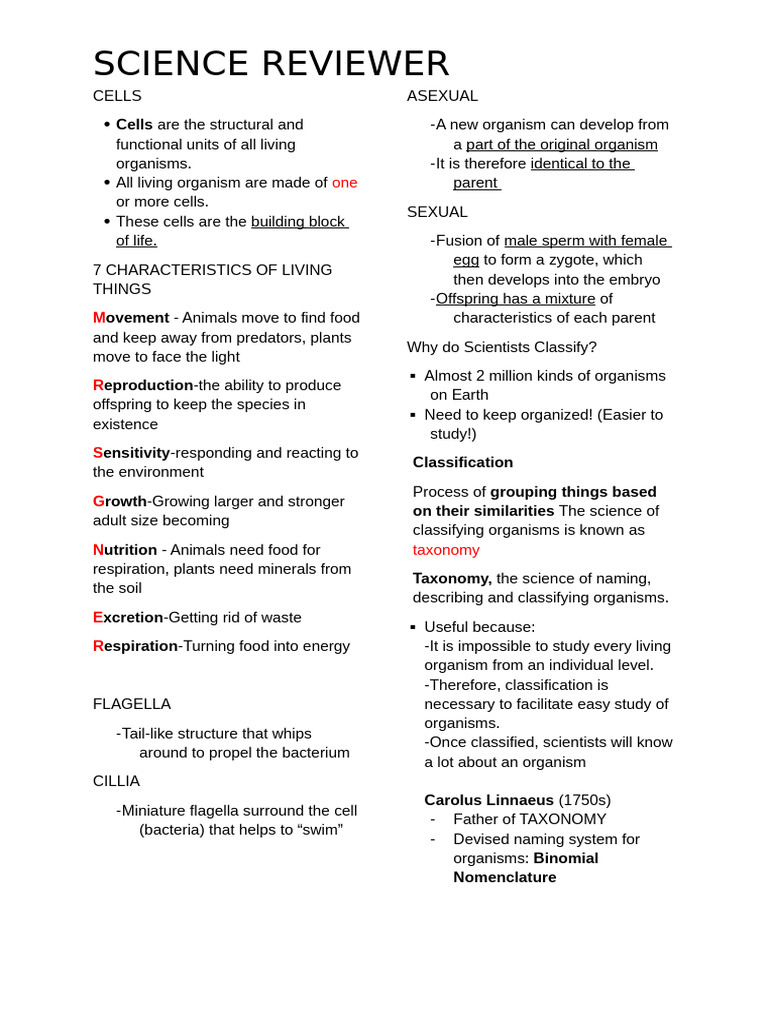 Science Reviewer Part3 by Erika | PDF | Bacteria | Cell (Biology)