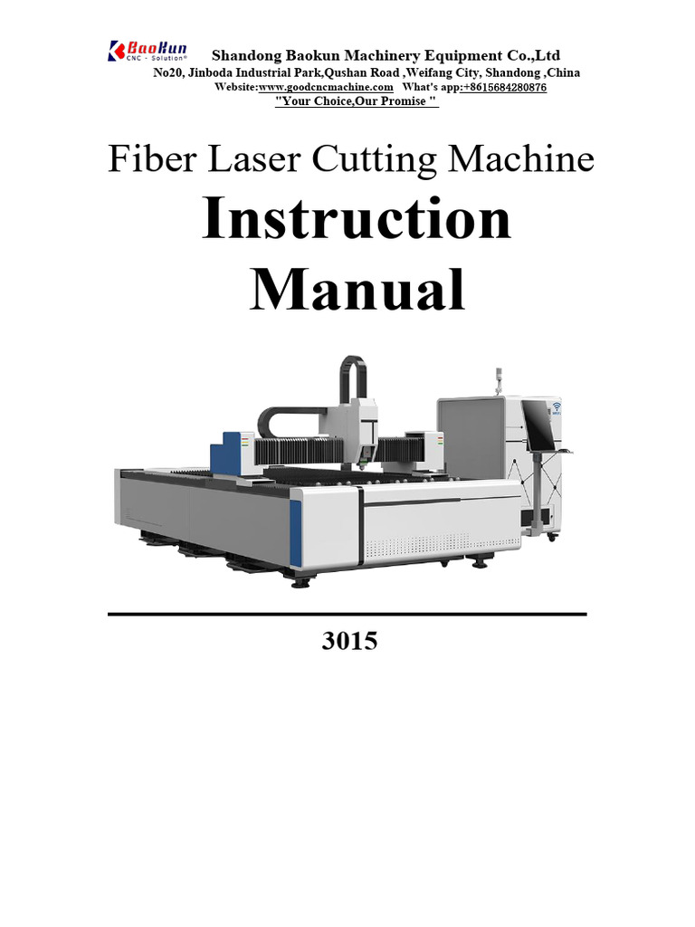 Laser Cutting Machine Instruction Manual | PDF | Button (Computing ...