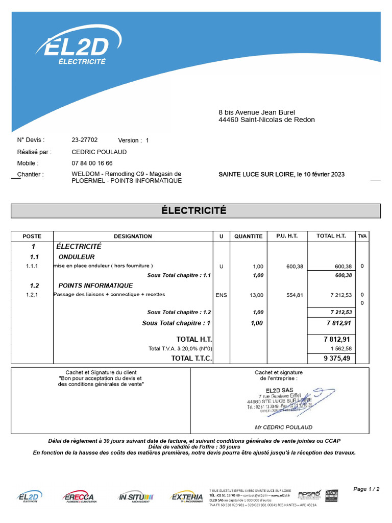 BPA TS Devis - Points Informatique - 23-27702 | PDF | Crédit | Finance ...