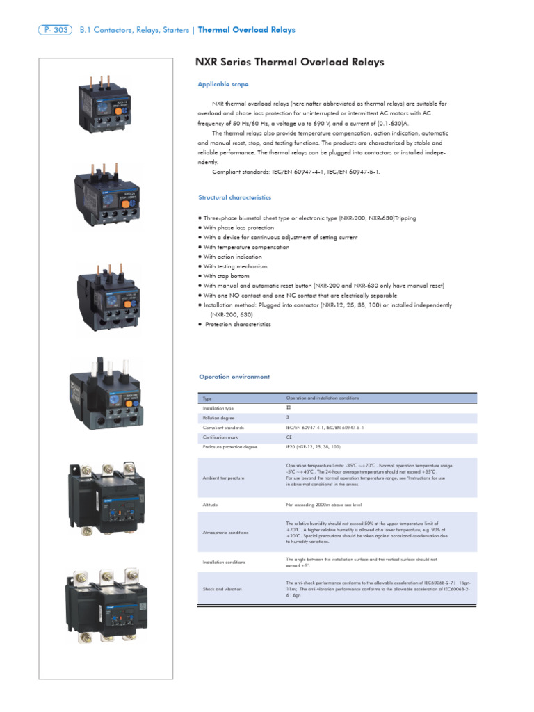 NXR Thermal Overload Relays Catalog | PDF | Relay | Humidity