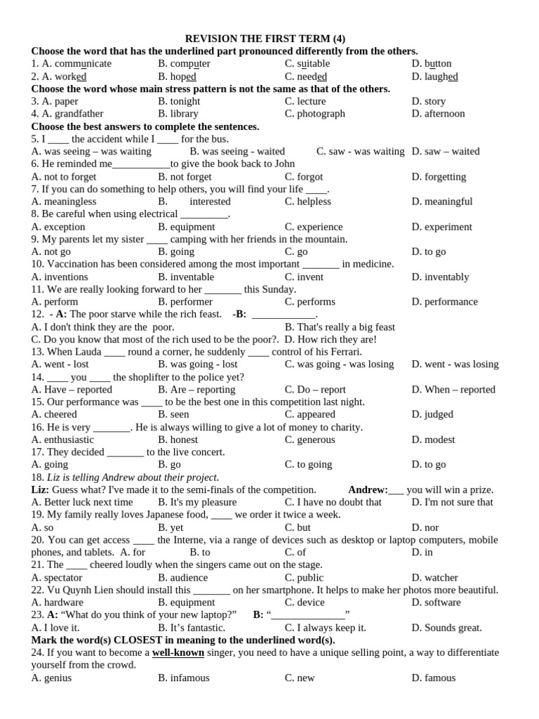 Revision The First Term | PDF | Fitbit